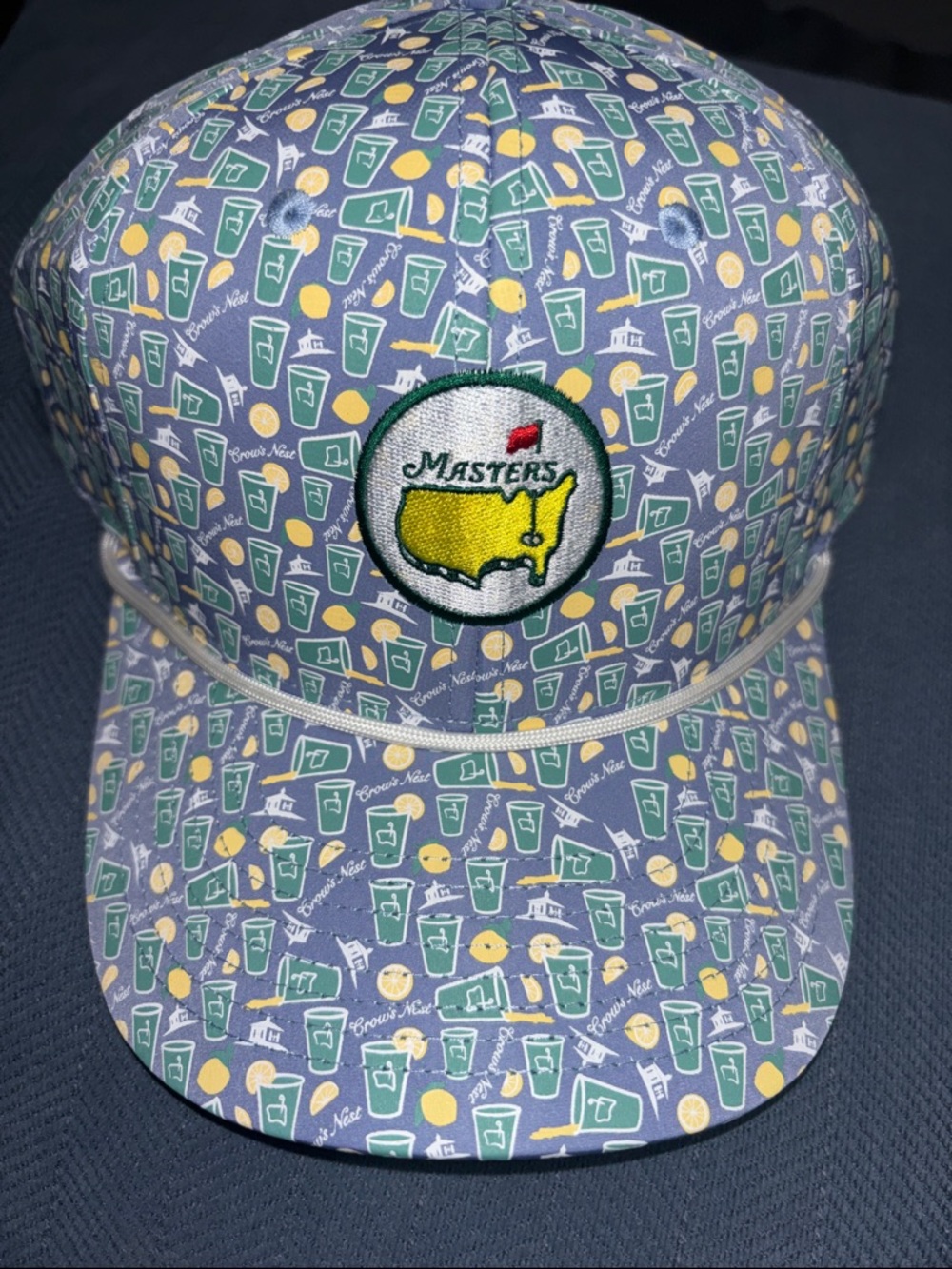 Masters Purple, Green & Yellow Printed Golf Snapback Hat